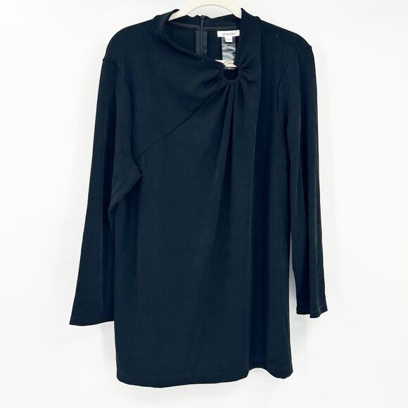 NWT Chicos Travelers Women Career Minimalist Slinky Knit Ruched Ring Top XL - Picture 2 of 9